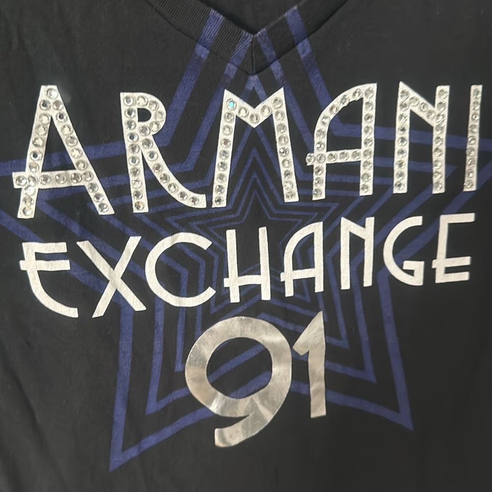 Armani Exchange women’s V-neck T-shirt with embellishment X large - Picture 3 of 5